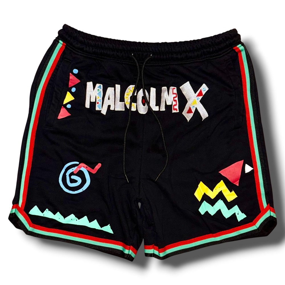 Reason Clothing x Malcolm X Limited Edition Fleece Sweat Shorts Black Mens 2X